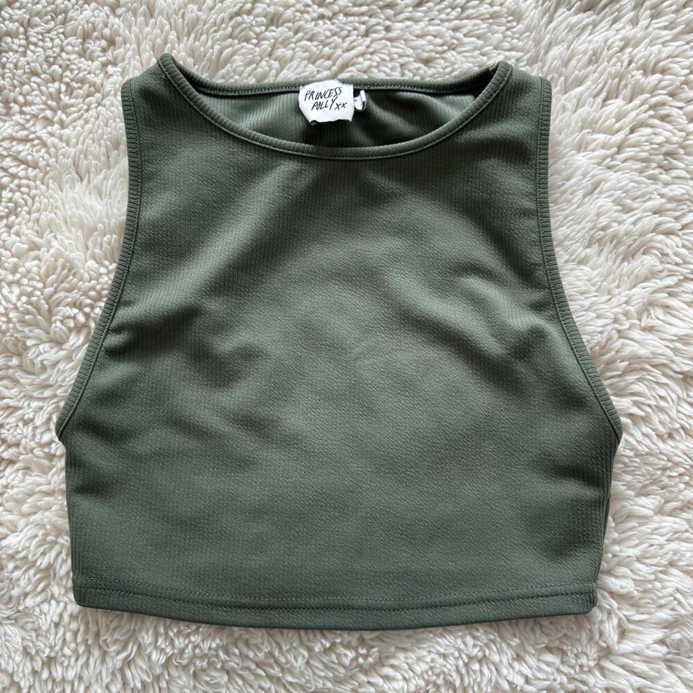 Princess Polly Olive Green Crop Top - Size US 4